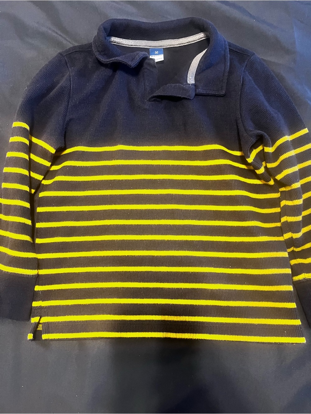 Old Navy Boys Navy & Yellow Striped Polo Sweater